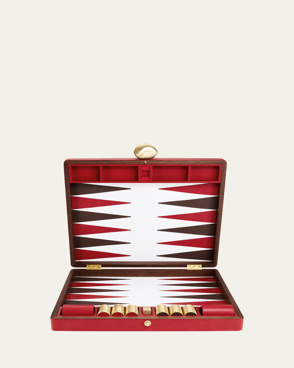 Pebble Leather Backgammon Set